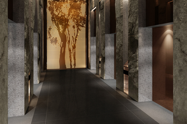 spa美容養生會所電梯口裝修