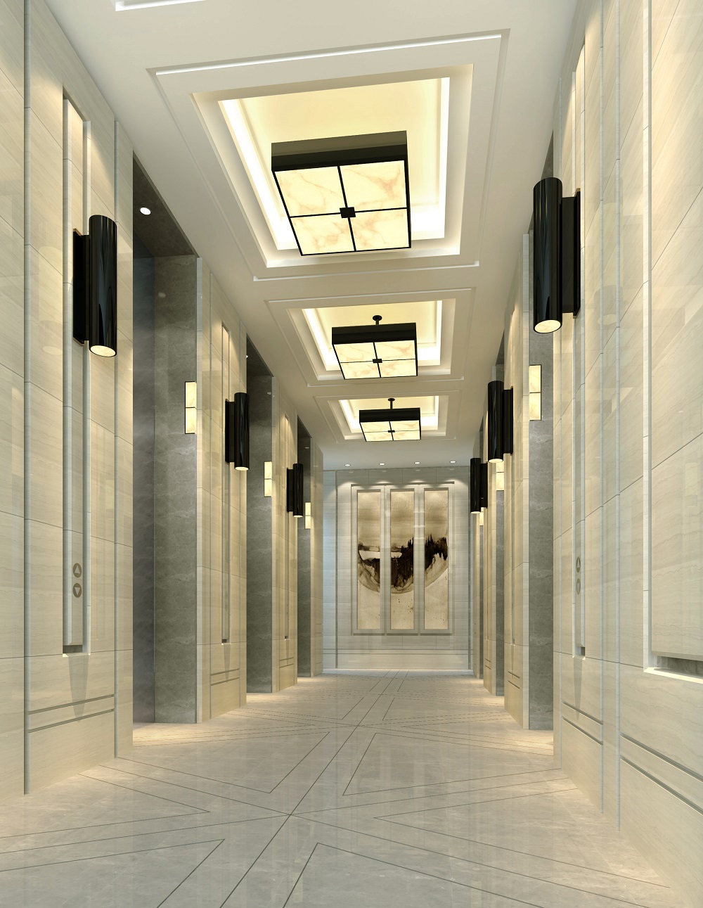 銀行辦公樓電梯廳裝修效果圖 銀行辦公樓電梯廳裝修效果圖