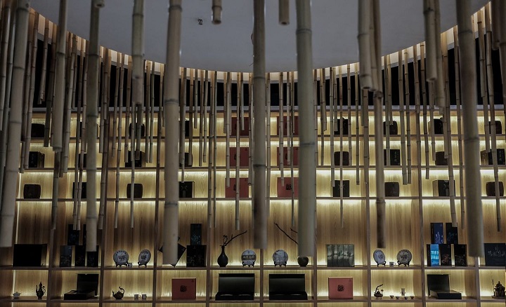 東方禪意茶館會(huì)所裝修效果圖 東方禪意茶館會(huì)所裝修效果圖-背景墻