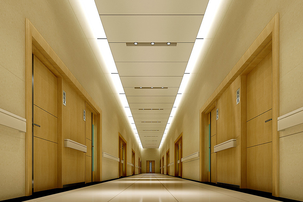 現代醫院通道裝修設計效果圖 現代醫院護士站裝修設計效果圖