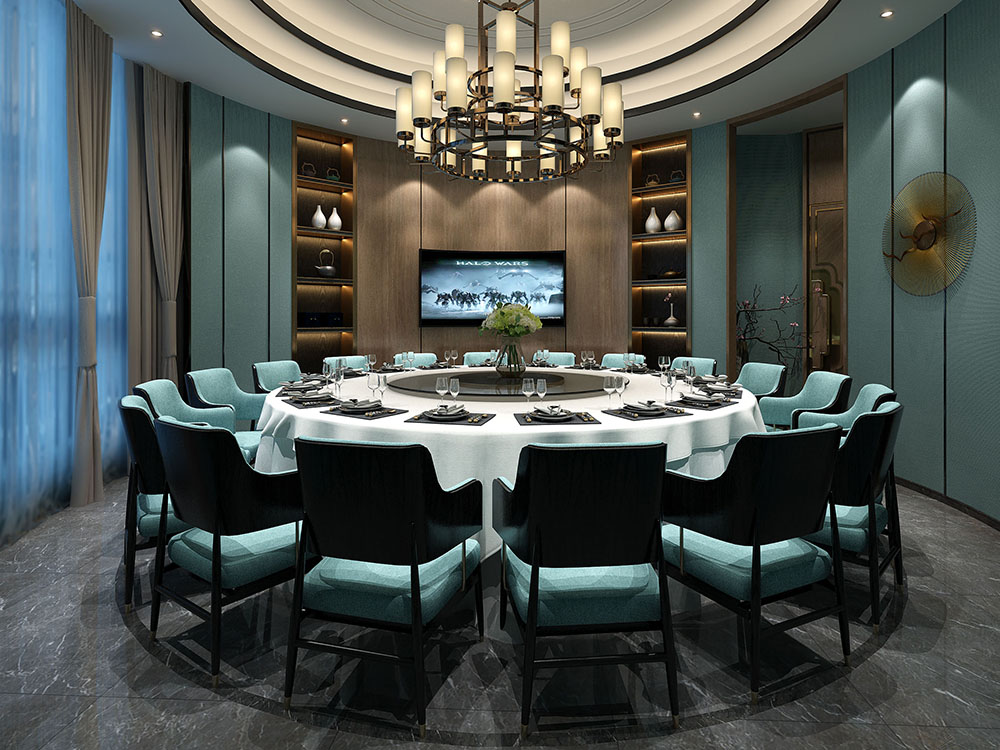 800平中式餐廳飯店簡裝效果圖