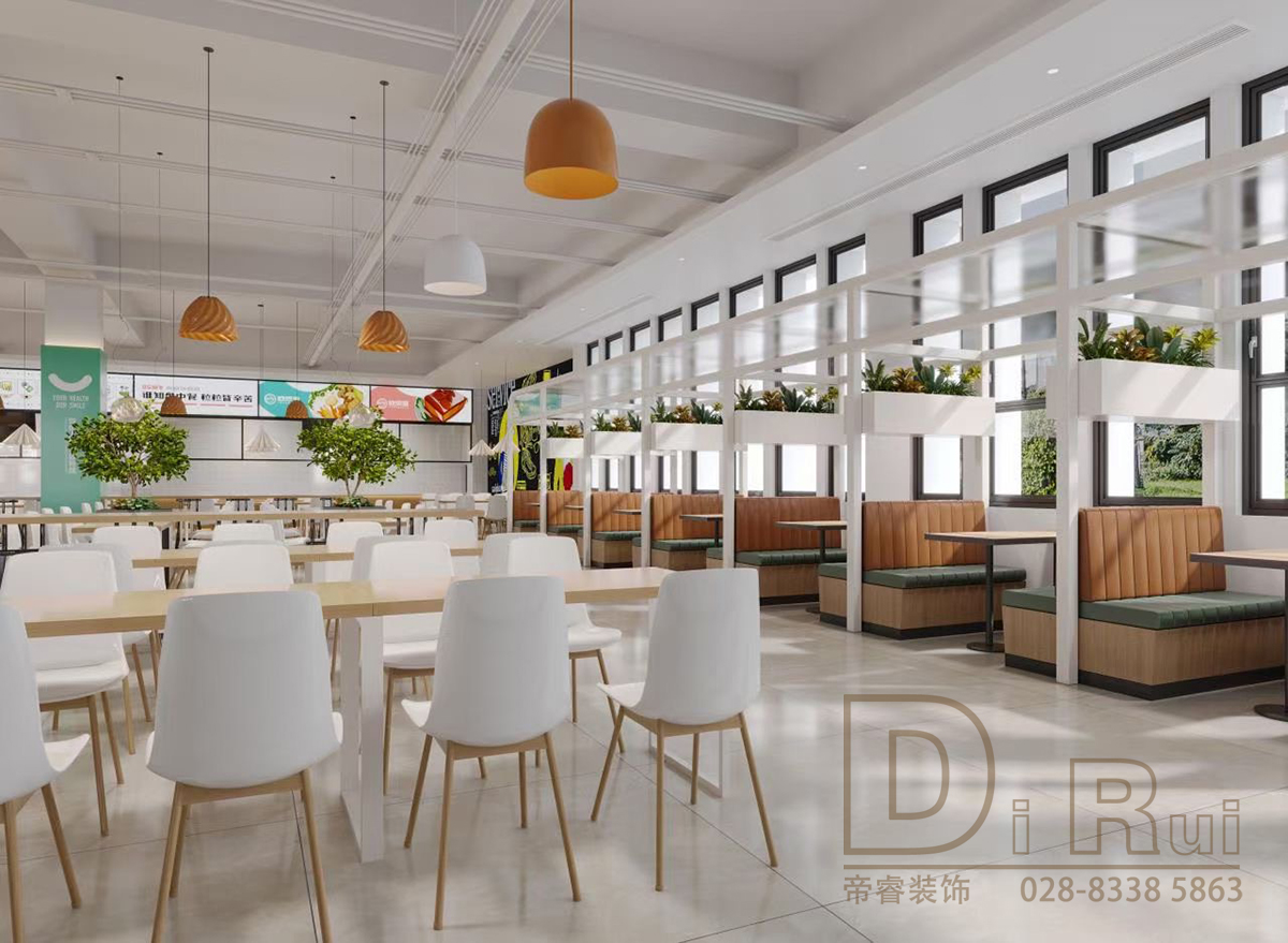大學食堂校園餐廳裝修設計效果圖